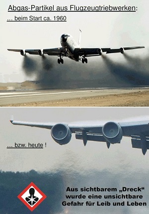 Flugzeugabgase fr�her - heute